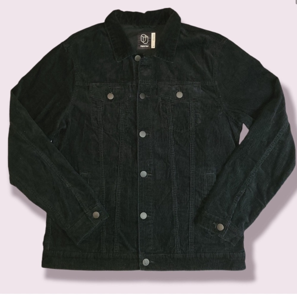 Original Use black corduroy, trucker jacket size medium